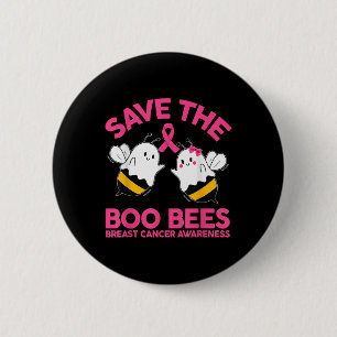 Rett der Ees Boo Bees Breast Cancer Halloween Wome Button