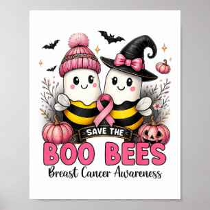 Rett der Ees Boo Bees Breast Cancer Halloween Wome Poster
