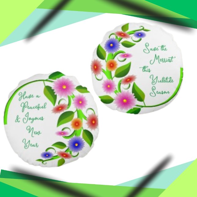 Rett der einfachsten Blumengrenze Rundes Kissen (Von Creator hochgeladen)