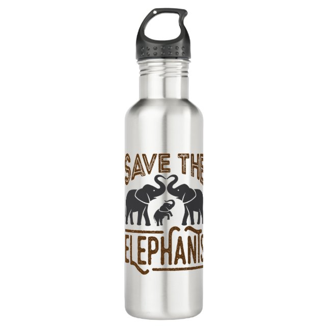 Rett der Elefanten Elephant Lover Protect Wildlife Edelstahlflasche (Vorderseite)