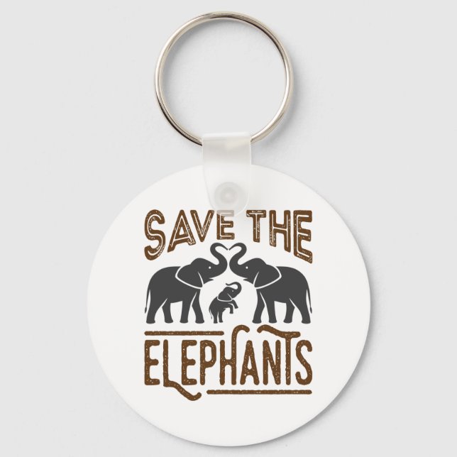 Rett der Elefanten Elephant Lover Protect Wildlife Schlüsselanhänger (Vorderseite)