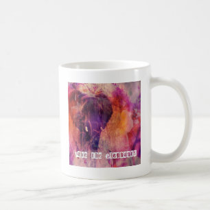 Rett der Elefanten farbenfrohe Grunge Digitale Kun Tasse