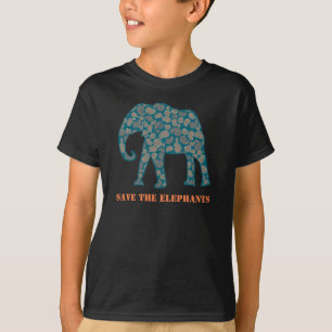 Rett der Elephants Kids Custom Black T - Shirt