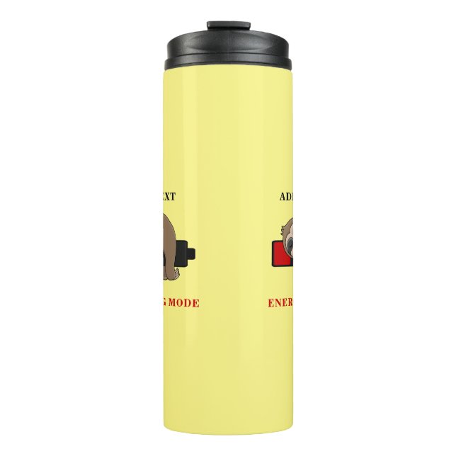 Rett der Energie | Funny Sloth Template Custom Thermosbecher (Vorderseite)