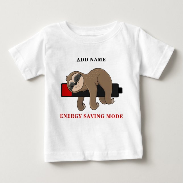 Rett der Energie | Funny Sloth Template Unisex Baby T-shirt (Vorderseite)