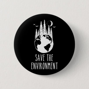 Rett der "Environment Earth Day Nature Wildlife Co Button