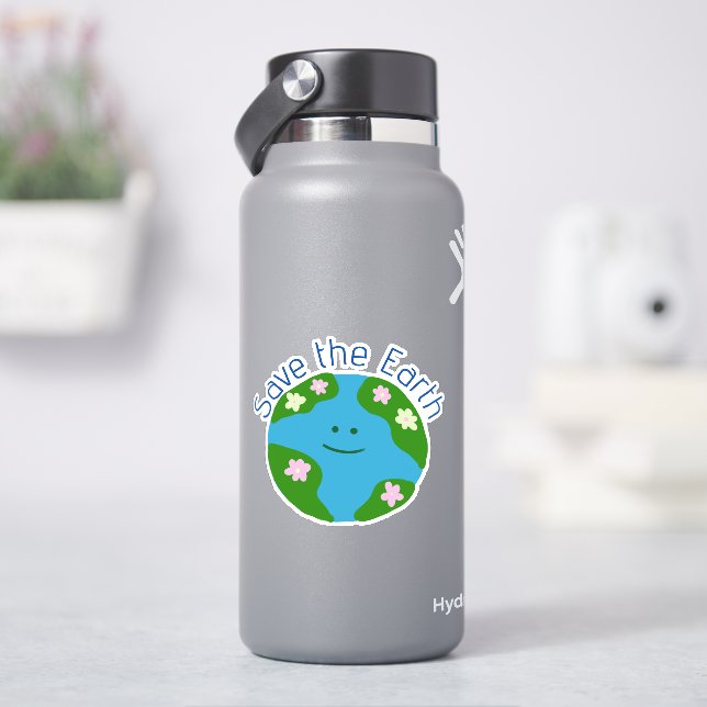 Rett der Erde Aufkleber (HydroFlask)
