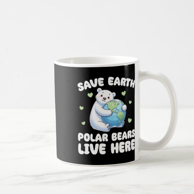 Rett der Erdpolarbären live Here Earth Day Kaffeetasse (Rechts)