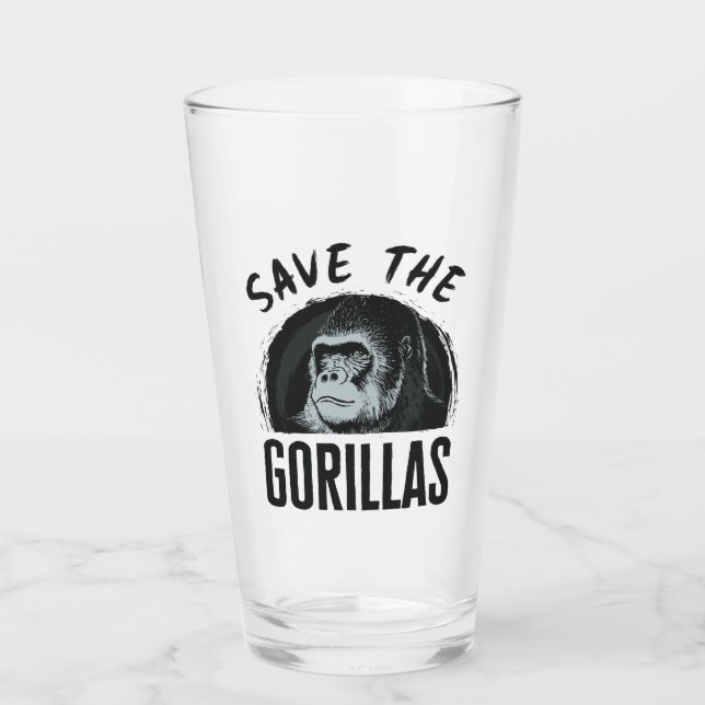 Rett der Gorillas Gorilla bedroht Aussterben Glas (Vorderseite)