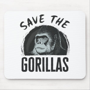 Rett der Gorillas Gorilla bedroht Aussterben Mousepad