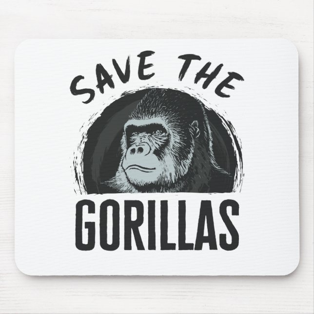 Rett der Gorillas Gorilla bedroht Aussterben Mousepad (Vorne)