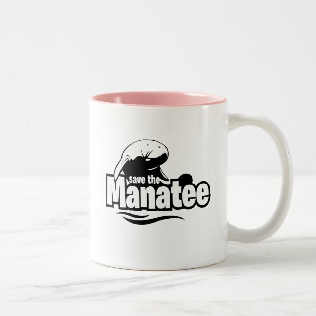 Rett der Manatee-Tasse Zweifarbige Tasse (Rechts)