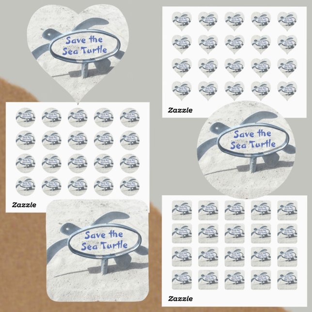 Rett der Meeresschildkröten-Erde Quadratischer Aufkleber (Von Creator hochgeladen)