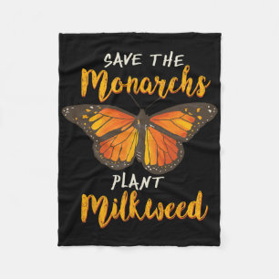 Rett der Monarchen Pflanze Mehr Milkweed Butterfly Fleecedecke