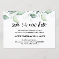Rett der Neudatum Hochzeitsankündigung - Eucalyptu
