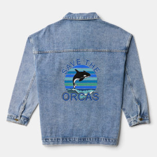 Rett der Orcas Beautiful Whale Art Jeansjacke
