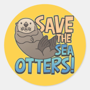 Rett der Otter Runder Aufkleber