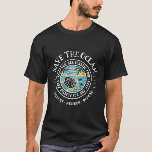 Rett der Ozeane Behalte das Meer Plastikfreie Schi T-Shirt