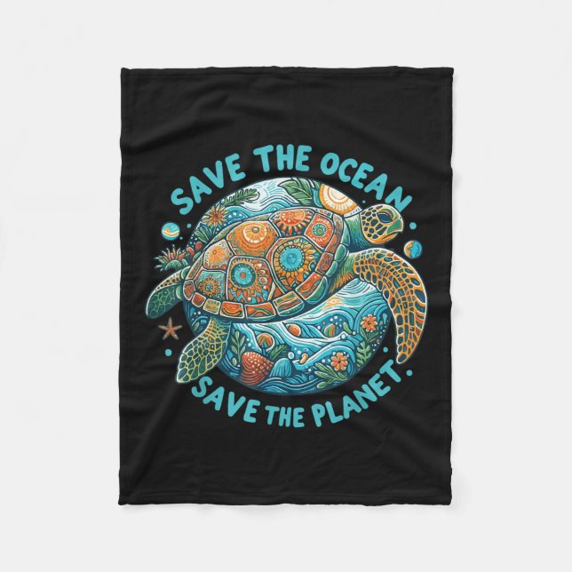 Rett der Ozeane Rettung der Niedlichen Meeresschil Fleecedecke (Vorderseite)
