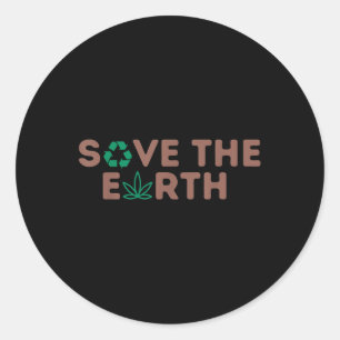 Rett Der Planet Erde Recycle die Umwelt der Erde Runder Aufkleber