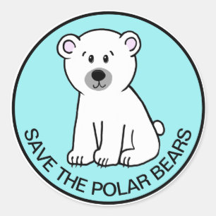 RETT DER POLAR-BÄREN RUNDER AUFKLEBER