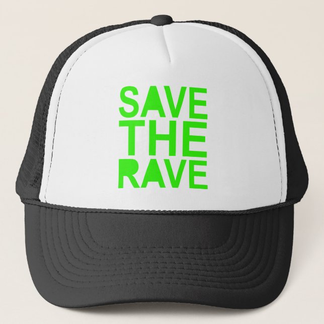 Rett der Rave Green NU RAVE Raver 80er Szene Truckerkappe (Vorderseite)