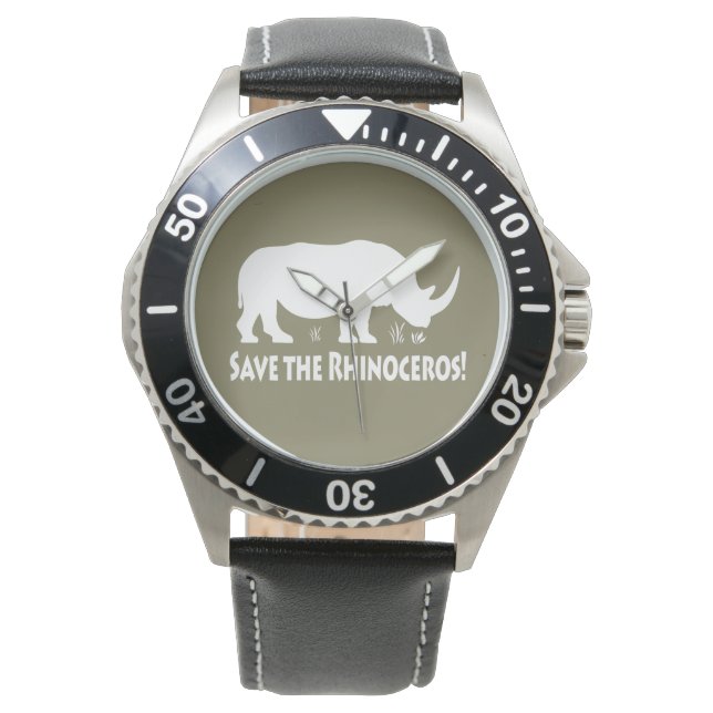 Rett der Rhinozeros Armbanduhr (Vorderseite)