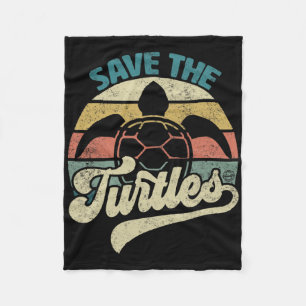 Rett der Schildkröten Retro Rettete die Erde Unser Fleecedecke