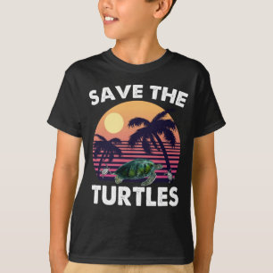 Rett der Schildkröten Tierrechte Retro Style Sea T T-Shirt