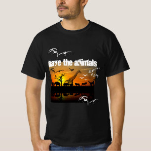 Rett der Tiere Männer schwarz T-Shirt