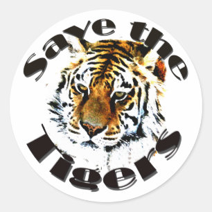 Rett der Tiger Runder Aufkleber