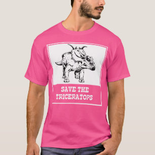 Rett der Triceratops lustige Aussterben Tier Weiß T-Shirt