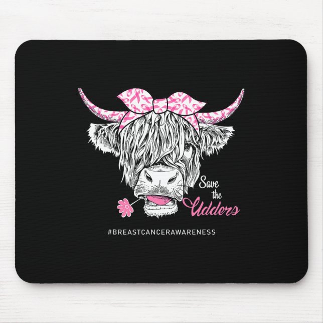 Rett der Udders Heifer Kuh Brustkrebs Bewusstsein Mousepad (Vorne)