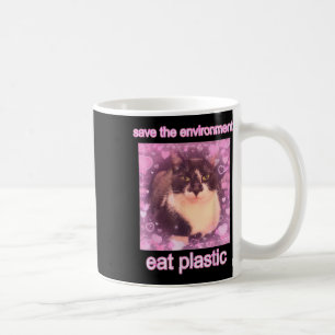 Rett der Umwelt essen Plastik lustige Niedliche Ka Kaffeetasse