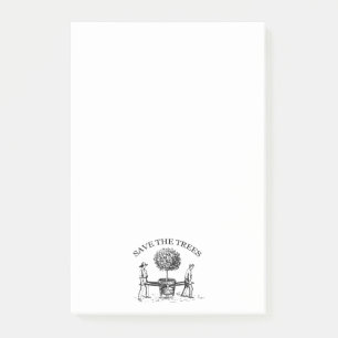 Rett der Vintagen Illustrationsmemento Bäume Post-it Klebezettel