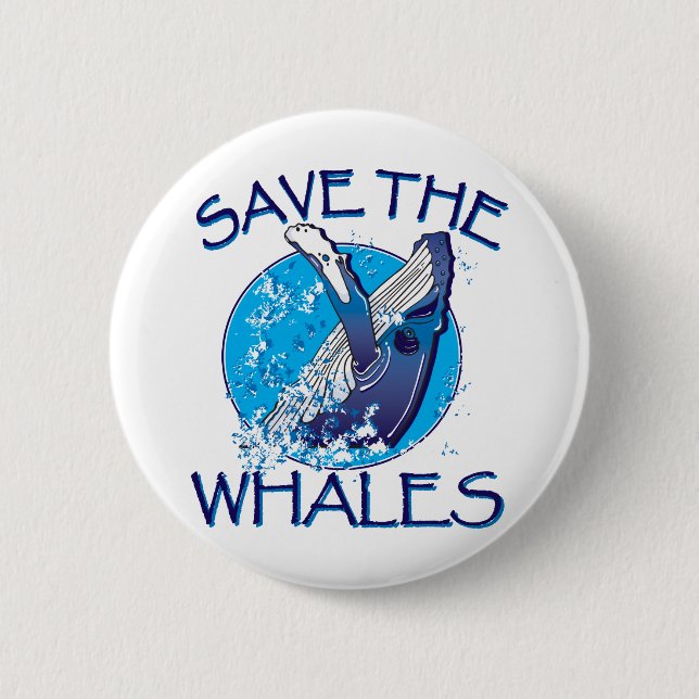 Rett der Wale Button (Vorderseite)