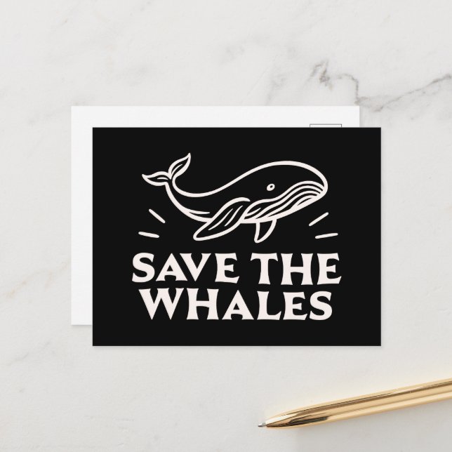 Rett der Wale Postkarte (Vorderseite/Rückseite Beispiel)