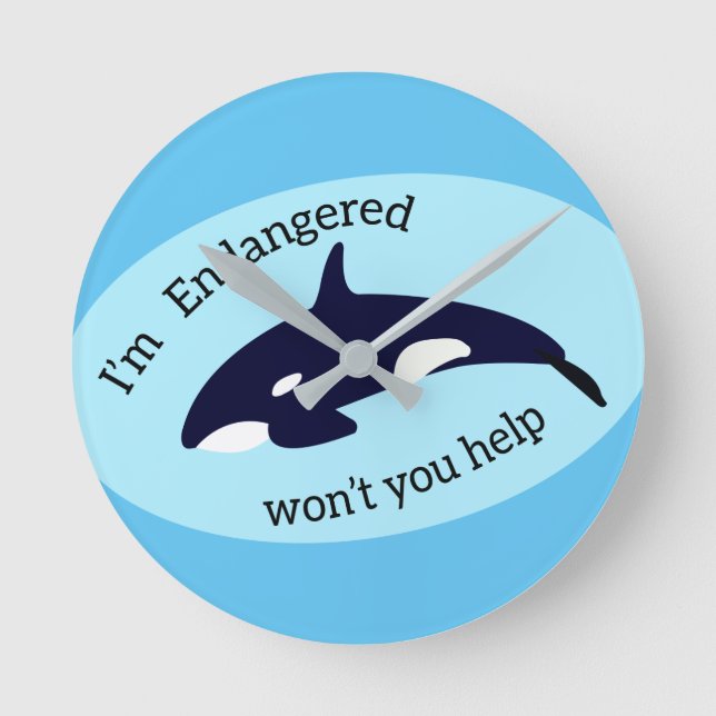 Rett der Wale Runde Wanduhr (Vorderseite)