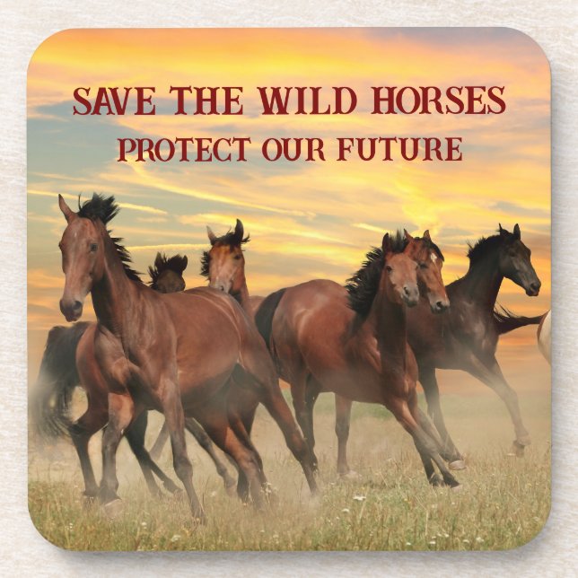 Rett der Wildpferde Getränkeuntersetzer (Vorderseite)