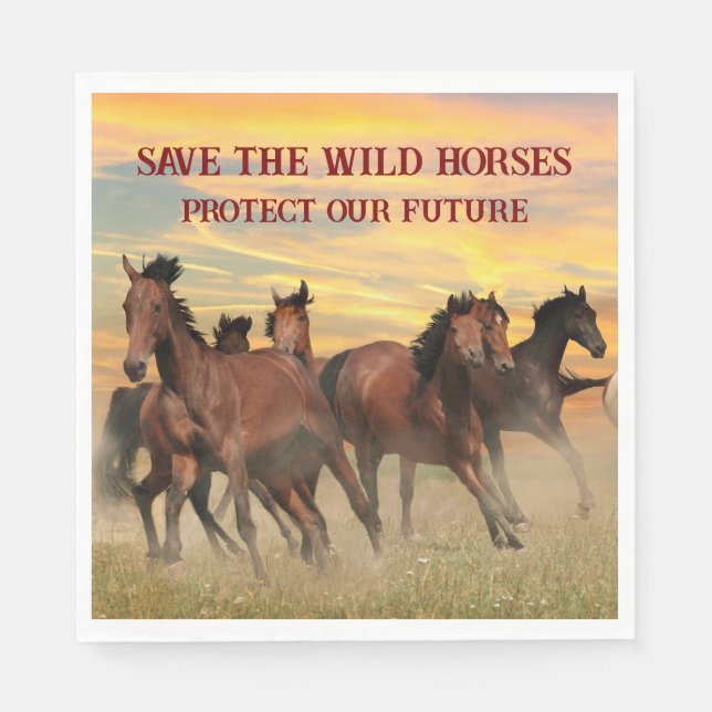 Rett der Wildpferde Serviette (Vorderseite)