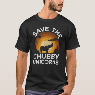 Rett des Chubby Unicorns Vintages Rhino-Tier T-Shirt