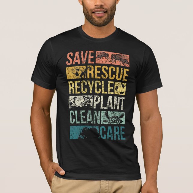 Rett des Erdschildkrötenklimas Recycle T-Shirt (Vorderseite)