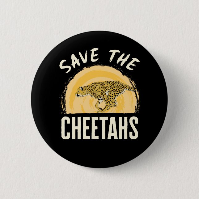 Rett des gefährdeten Tieres "Cheetahs" Button (Vorderseite)