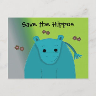 Rett des Hippos Blue Hippopotamus Postkarte