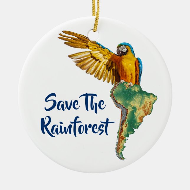 Rett des Regenwaldes Keramik Ornament (Vorne)