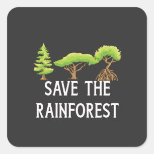 Rett des Regenwaldes Quadratischer Aufkleber
