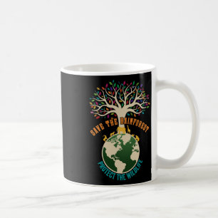Rett des Regenwaldes Schutz der Vintagen Tierwelt Kaffeetasse