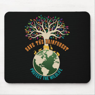 Rett des Regenwaldes Schutz der Vintagen Tierwelt Mousepad