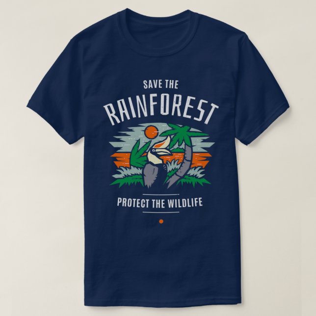 Rett des Regenwaldes Schutz der Wildtiere T-Shirt (Design vorne)