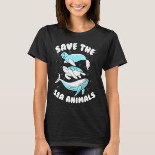 Rett des "Sea Animals Niedlich Turtle Marine Biolo T-Shirt